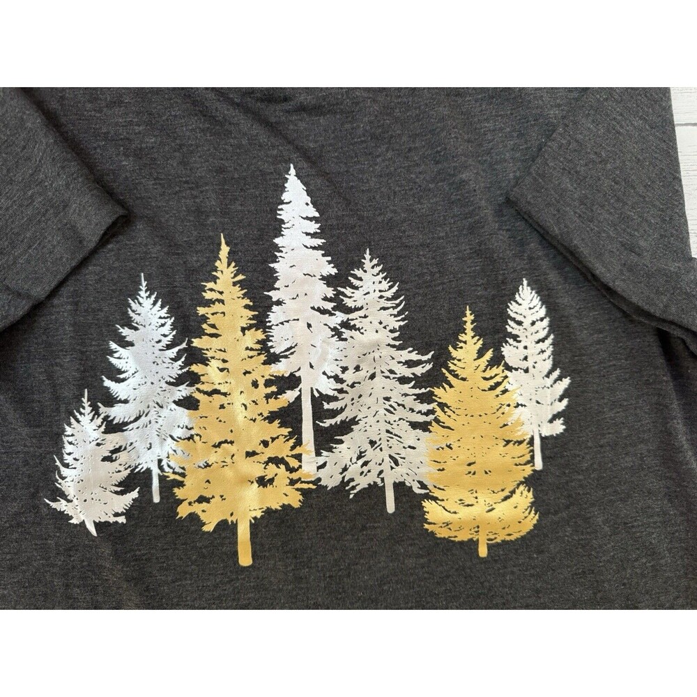 Stars Above T-Shirt Sleep Shirt XS Metallic Trees - Picture 4 of 7